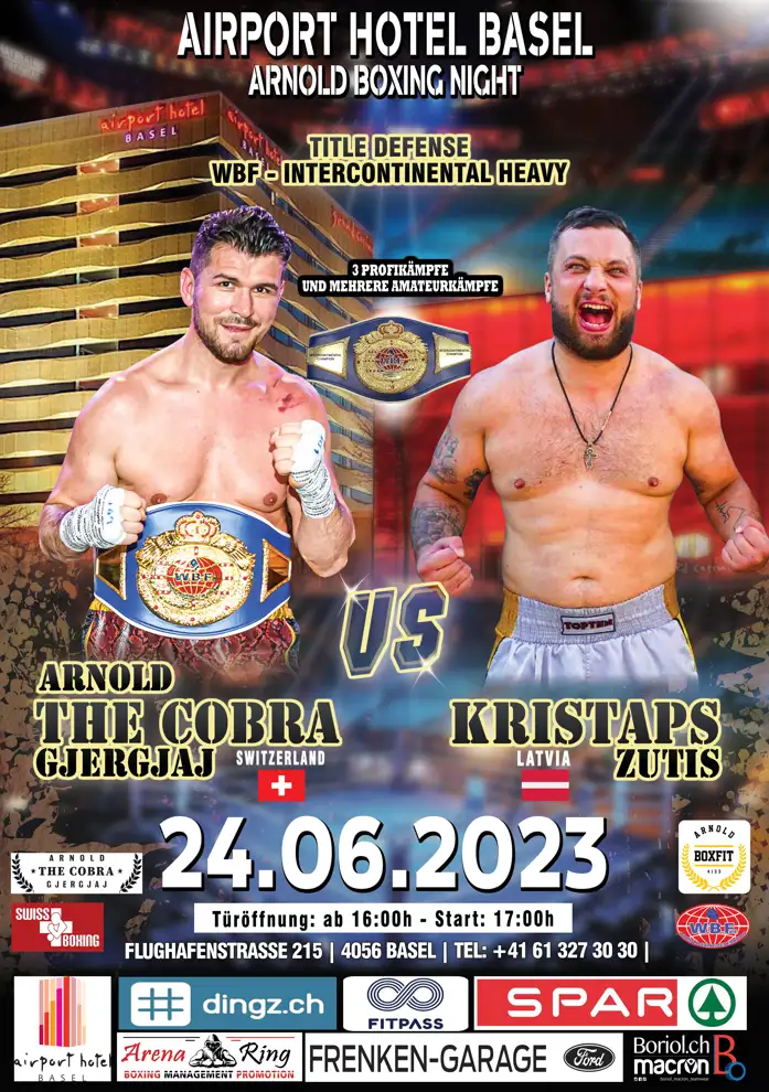 Boxevents Arnold Boxing Night Plakat 24.06.2023